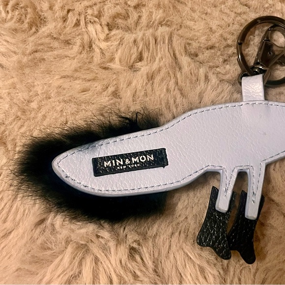 🆕 Min & Mon Bird in Boots leather & fur keychain with eyeballs - Picture 7 of 10
